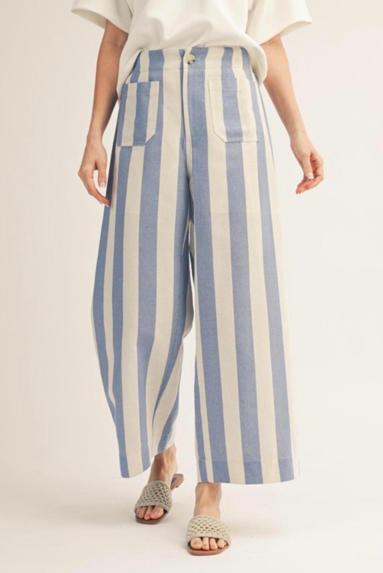 Blue Striped Pants