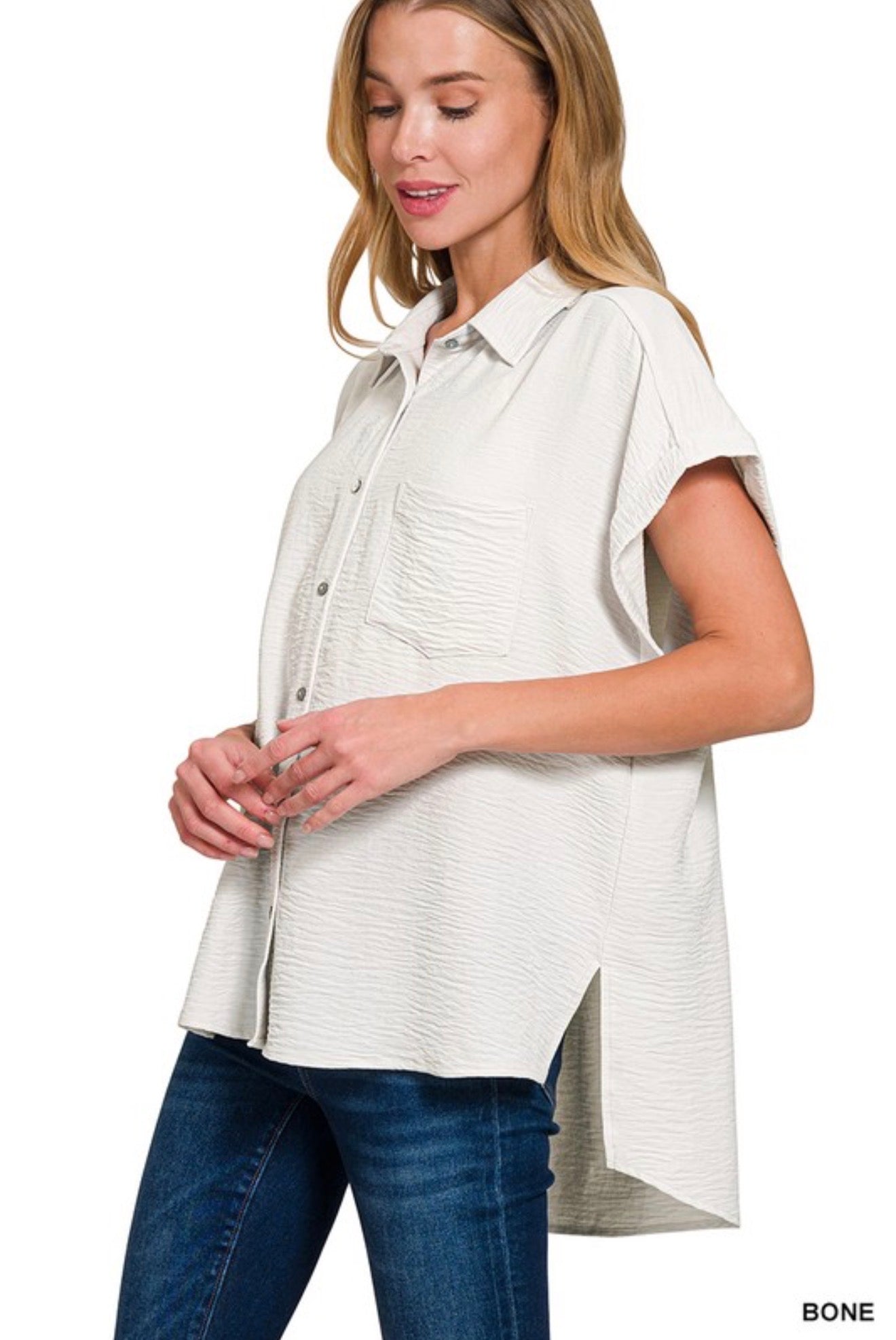 Button Down Airflow Top