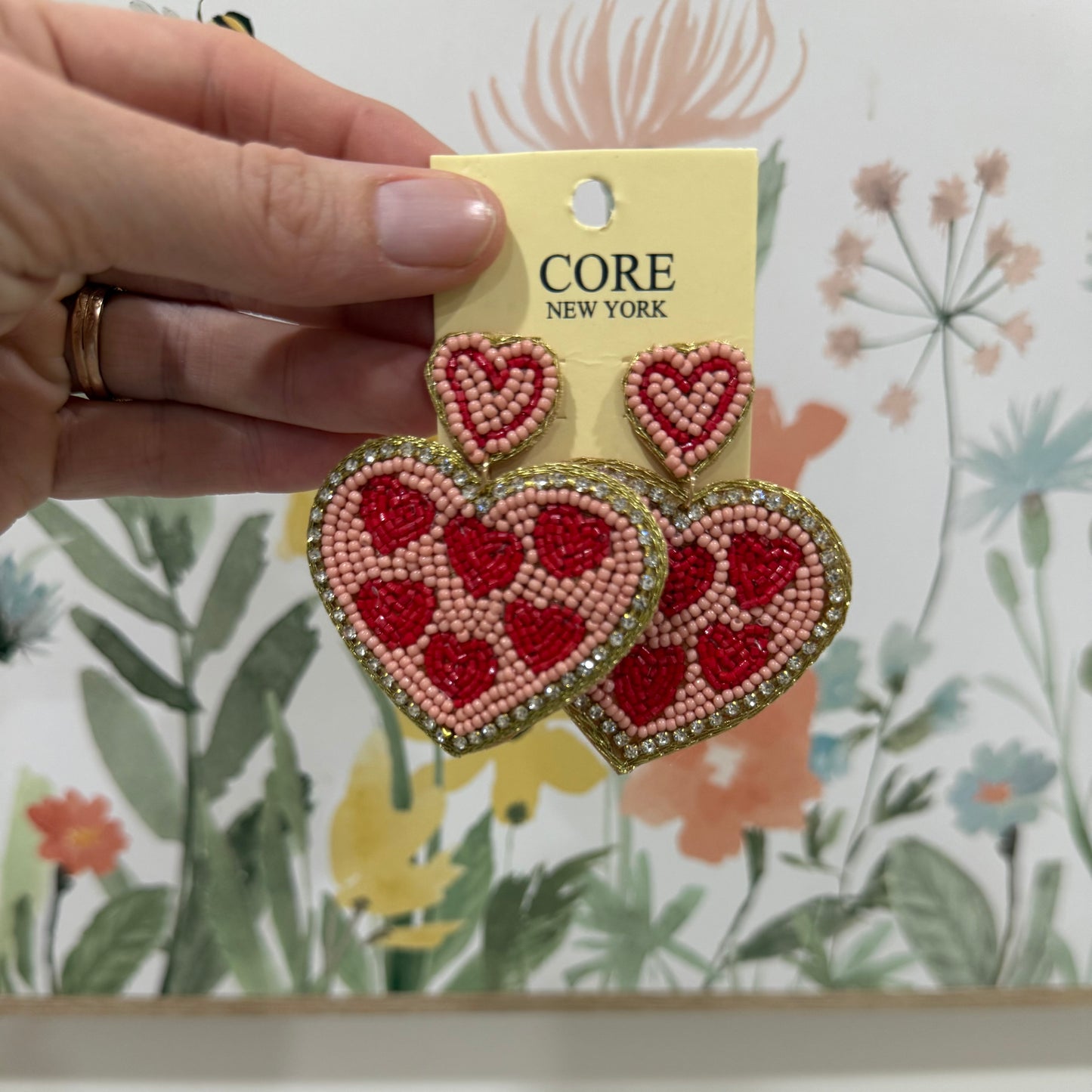 Beaded Heart Earrings