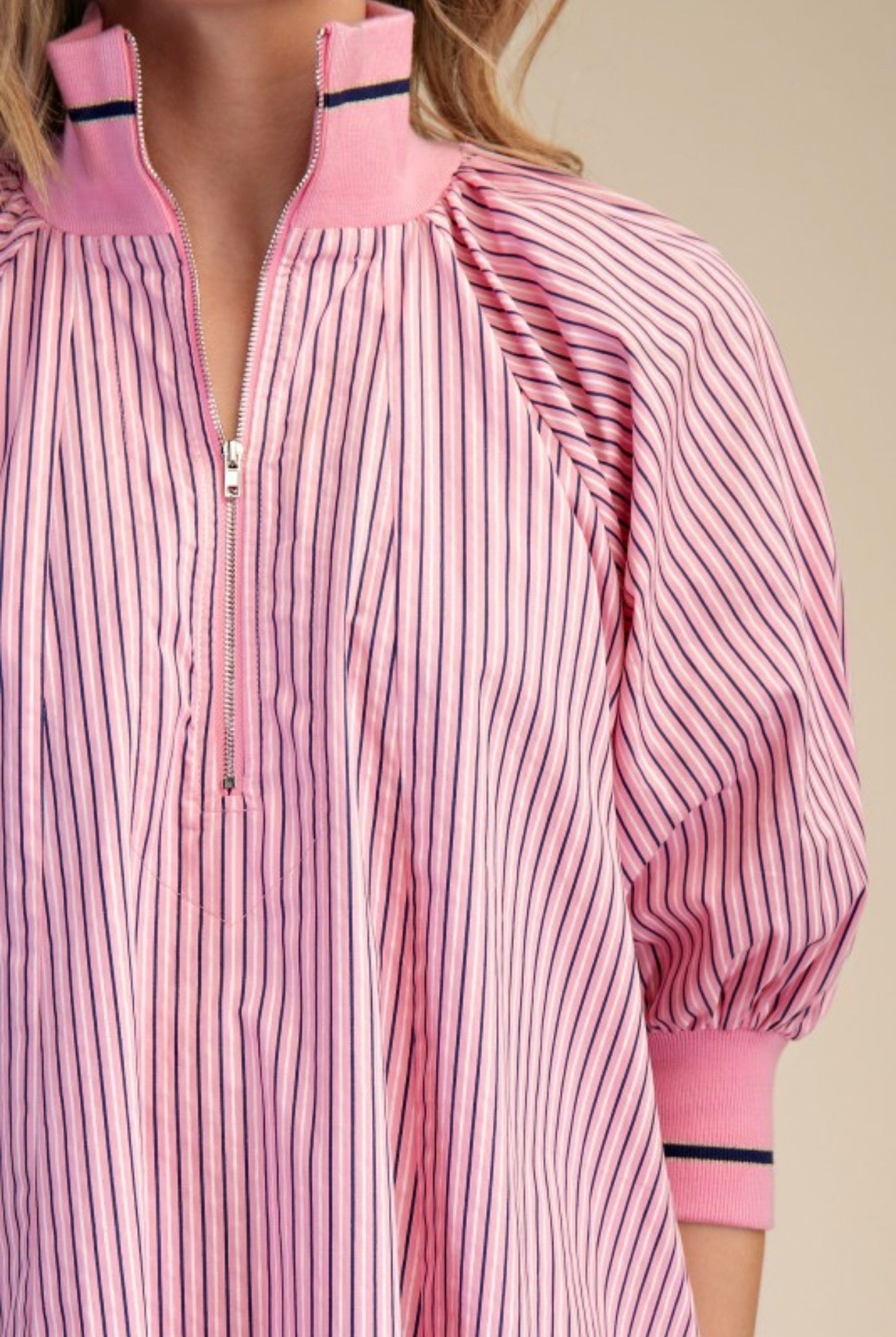 Striped Mock Neck Dress