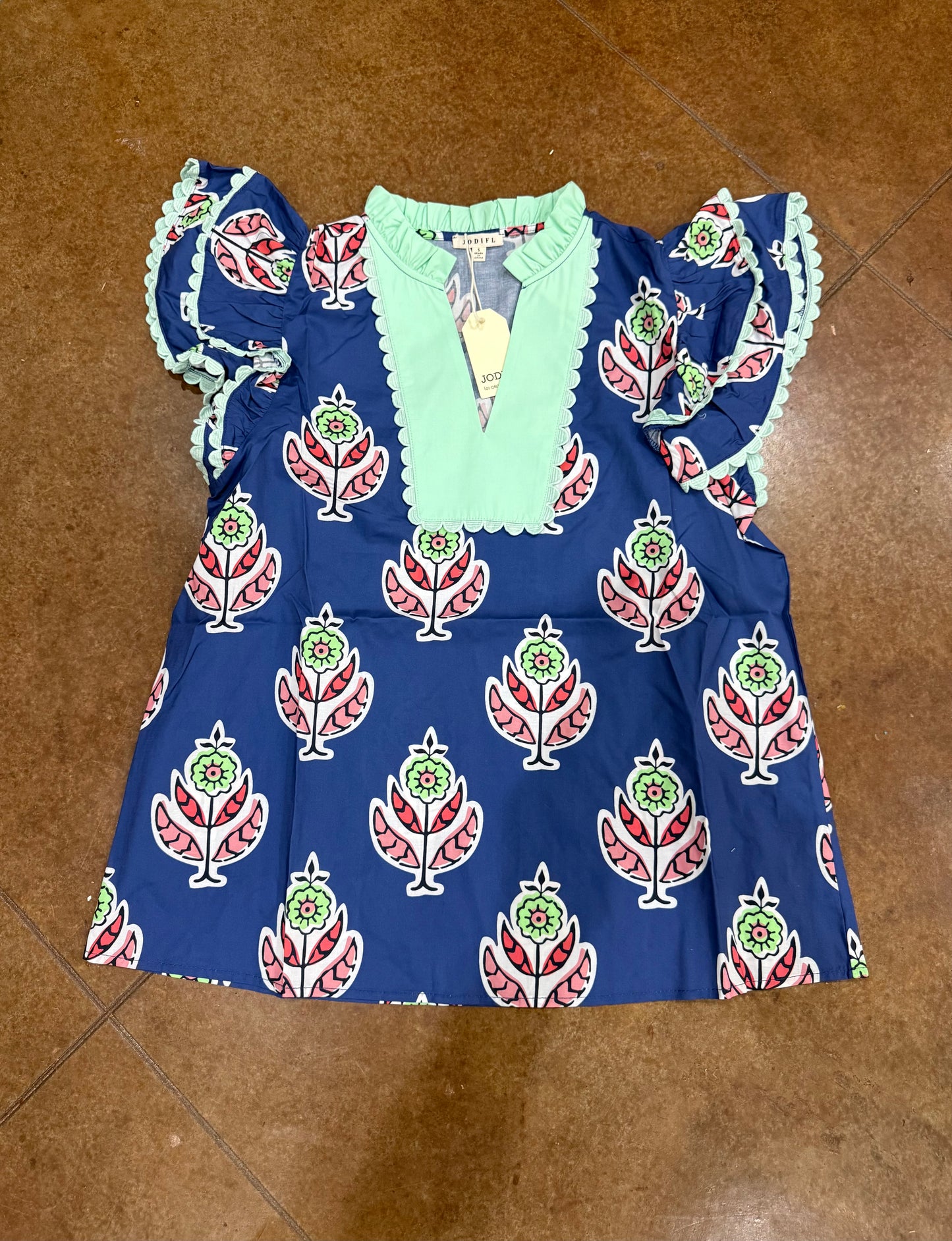 Two Tone Floral Top