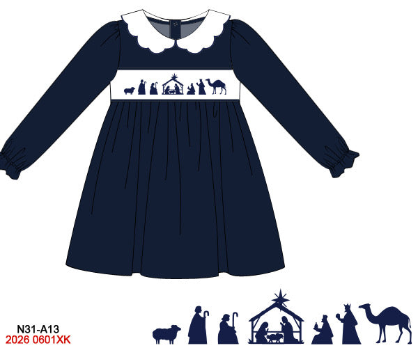Navy Nativity Dress