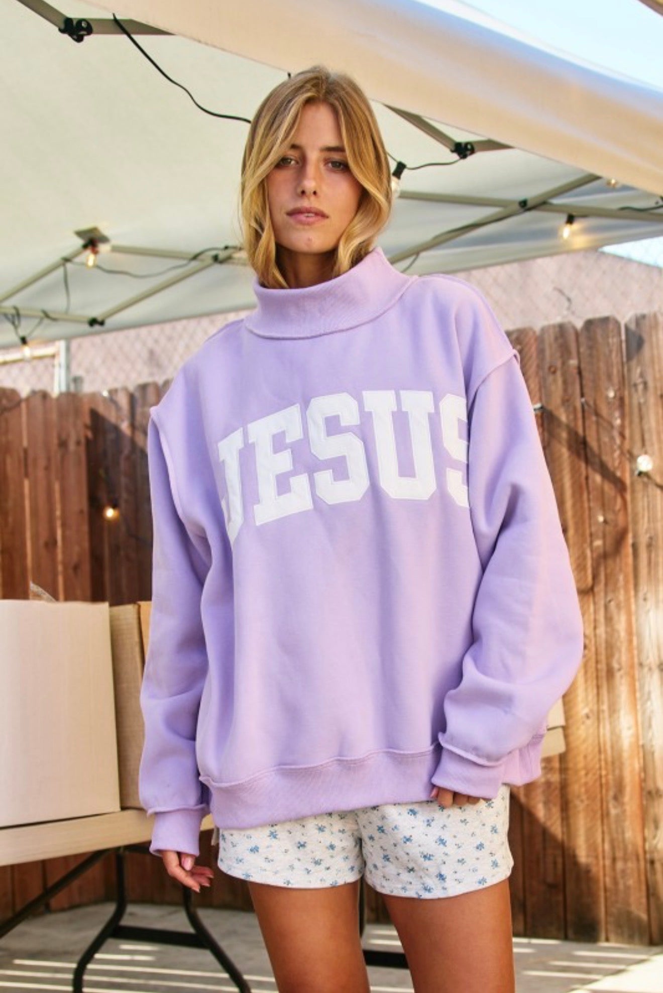 Jesus Mock-Neck Sweatshirt