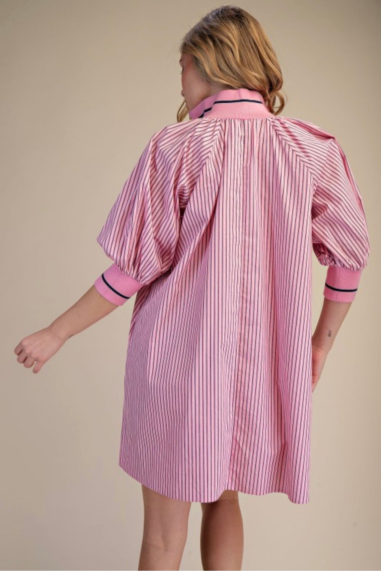 Striped Mock Neck Dress