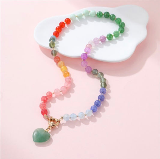 Natural Stone Necklace with Pendant