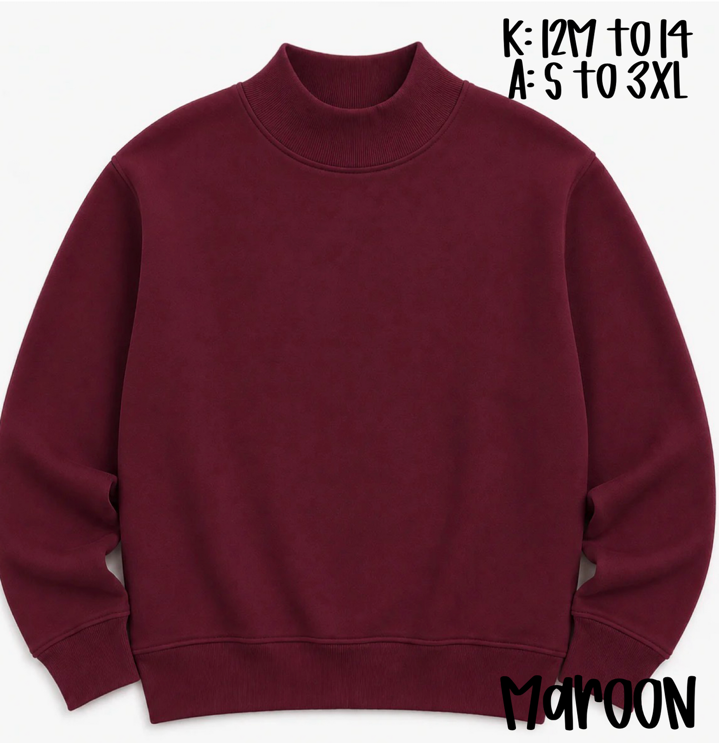 Adult Mock-Neck Sweatshirt