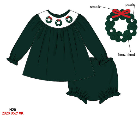 Velvet Wreaths Diaper Set