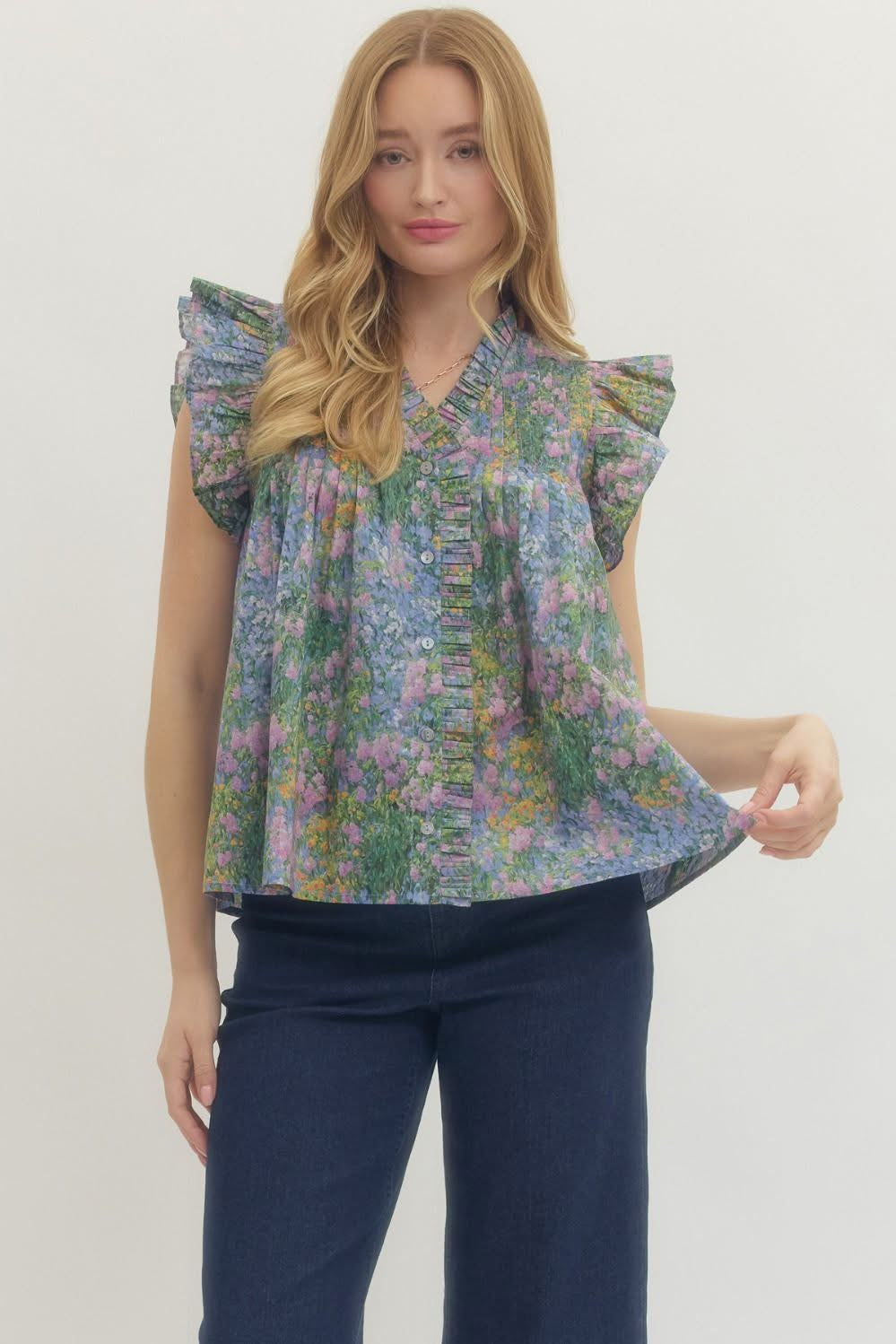 Floral Button Up Blouse