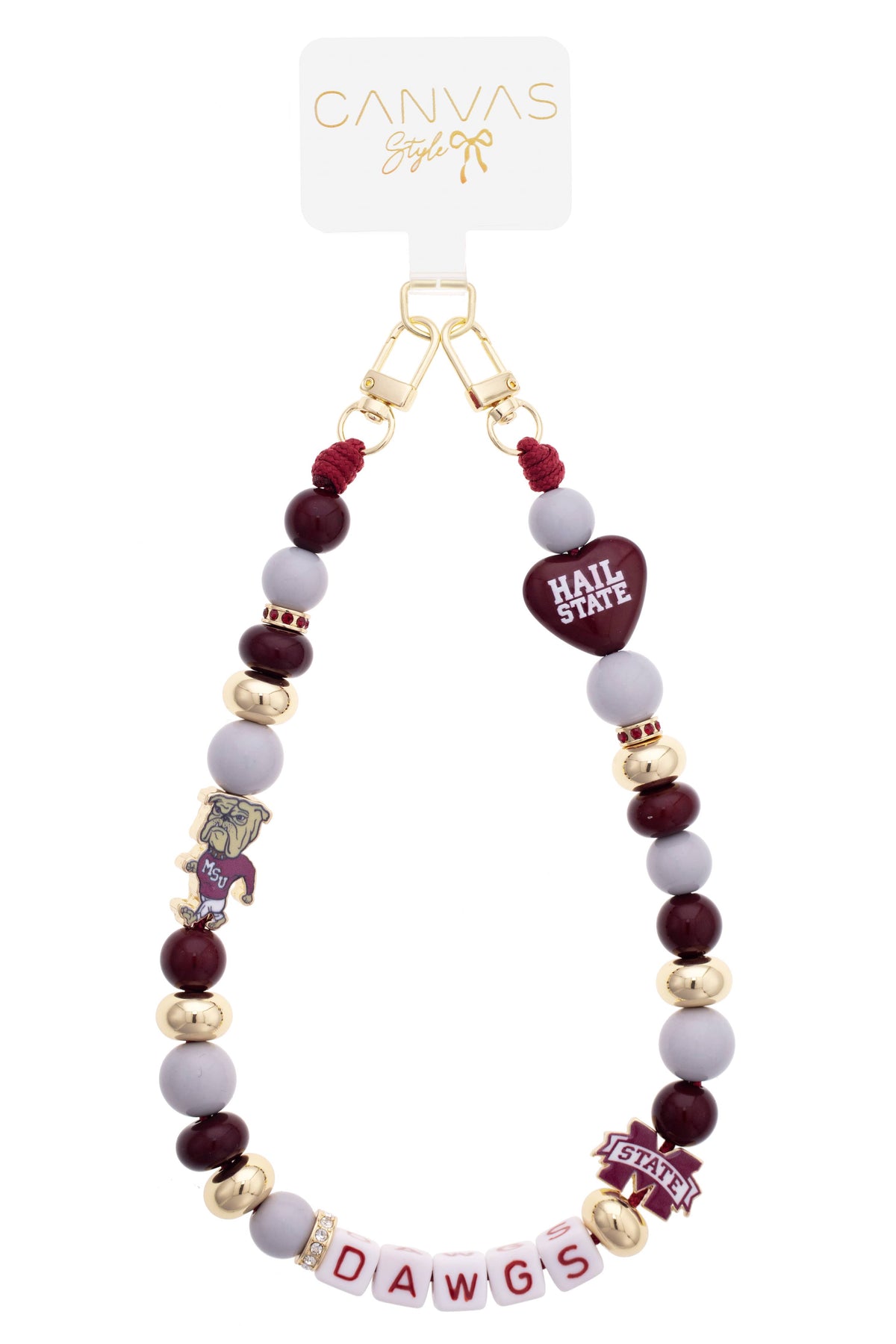 Mississippi State Bulldogs Beaded Cellphone Wristlet