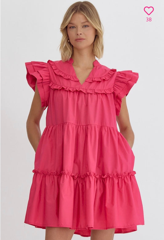 Lily Ruffle Collar Dress