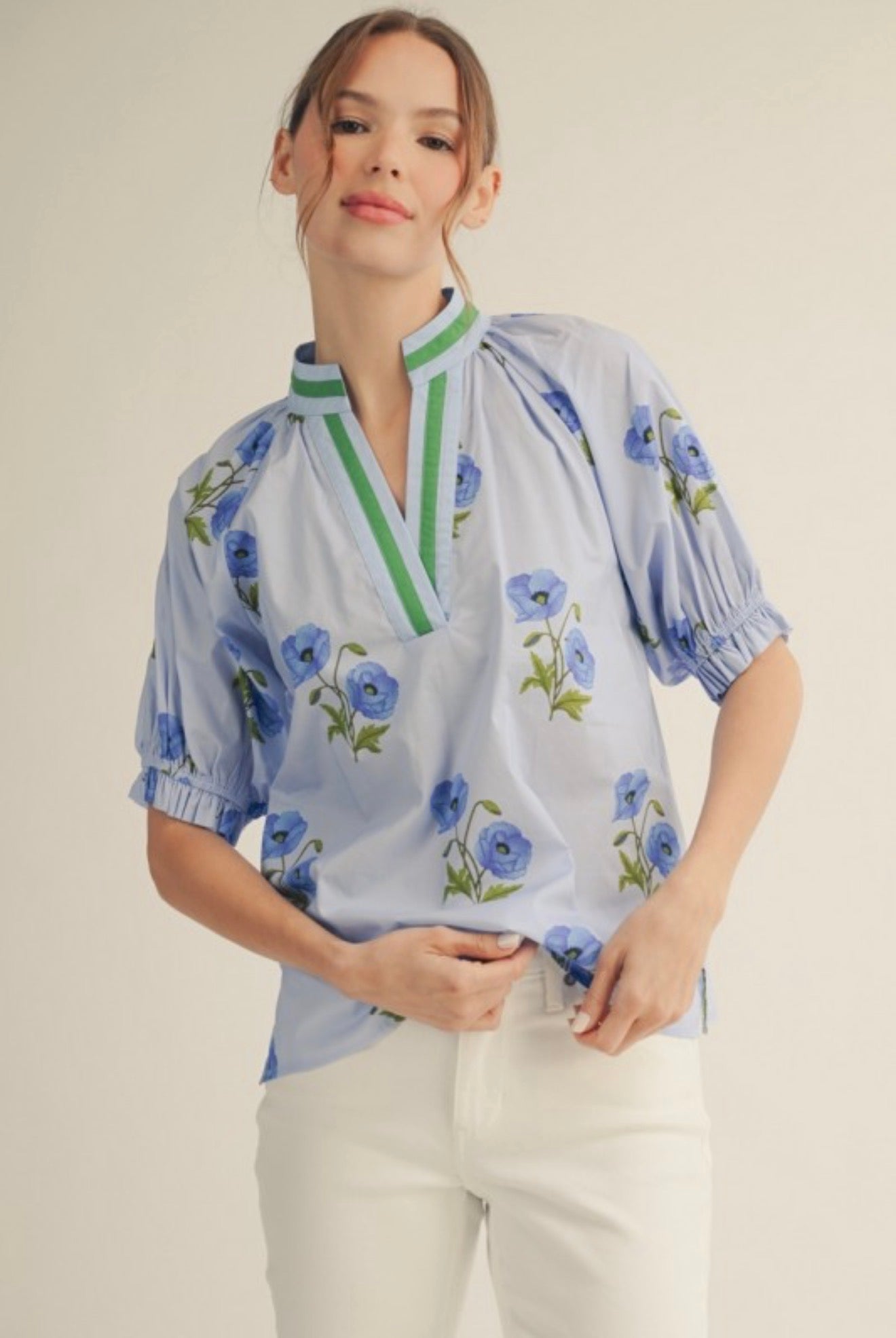 Blue Floral Top