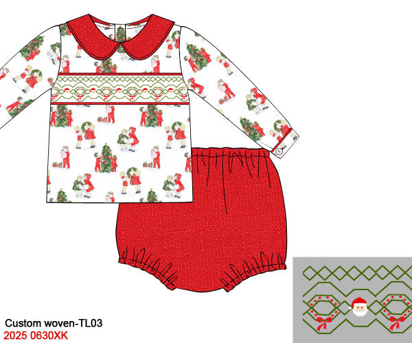 Vintage Christmas Boys Diaper Set