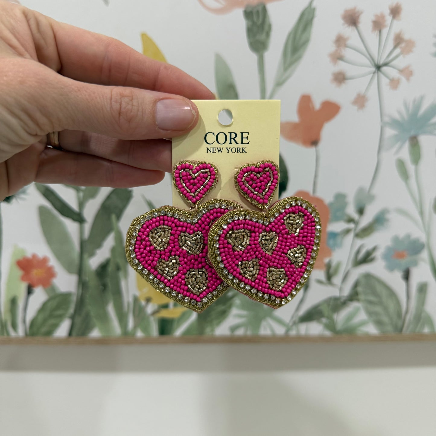 Beaded Heart Earrings