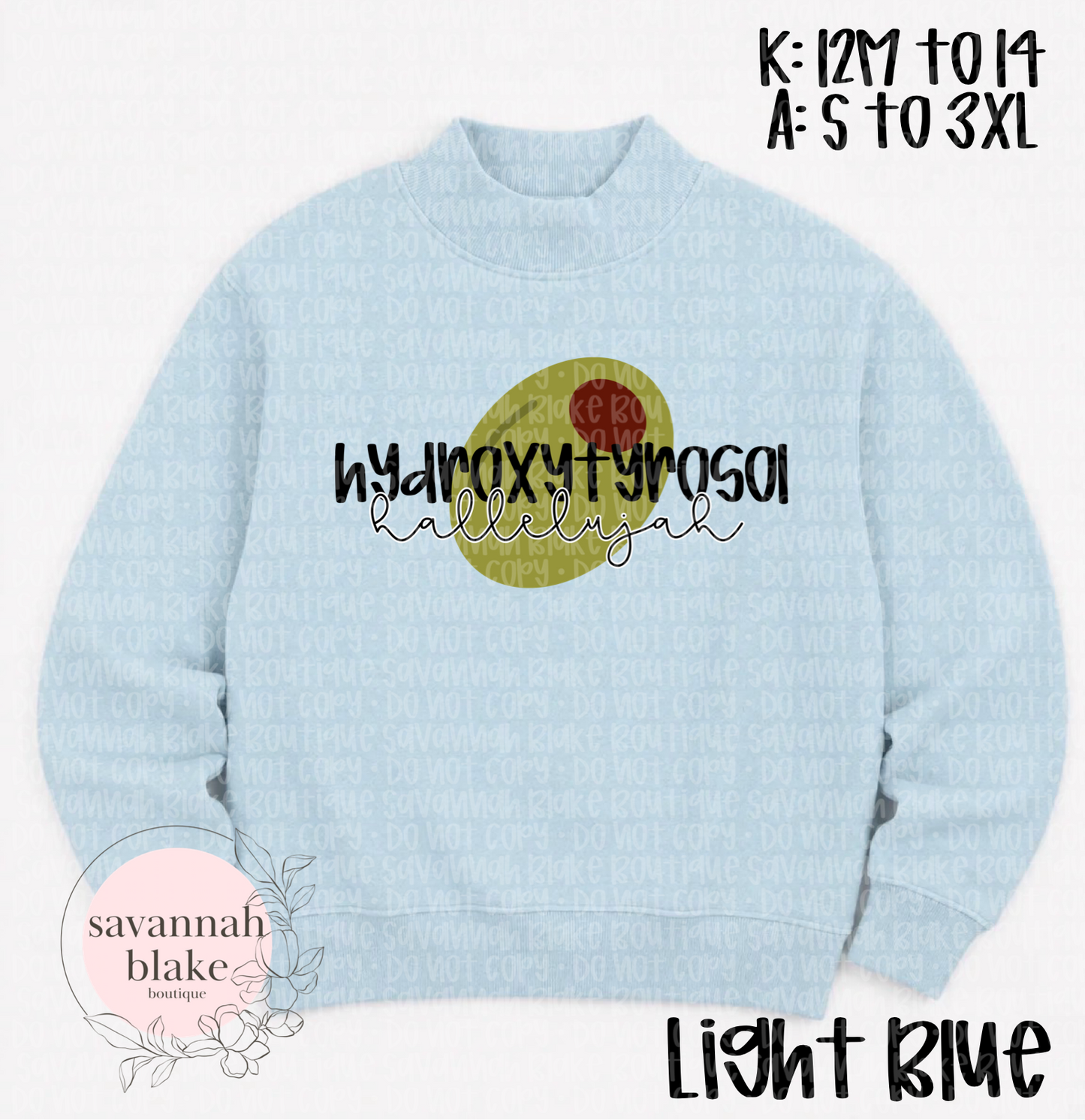 Hydroxytyrosol Hallelujah Mock Neck Blue