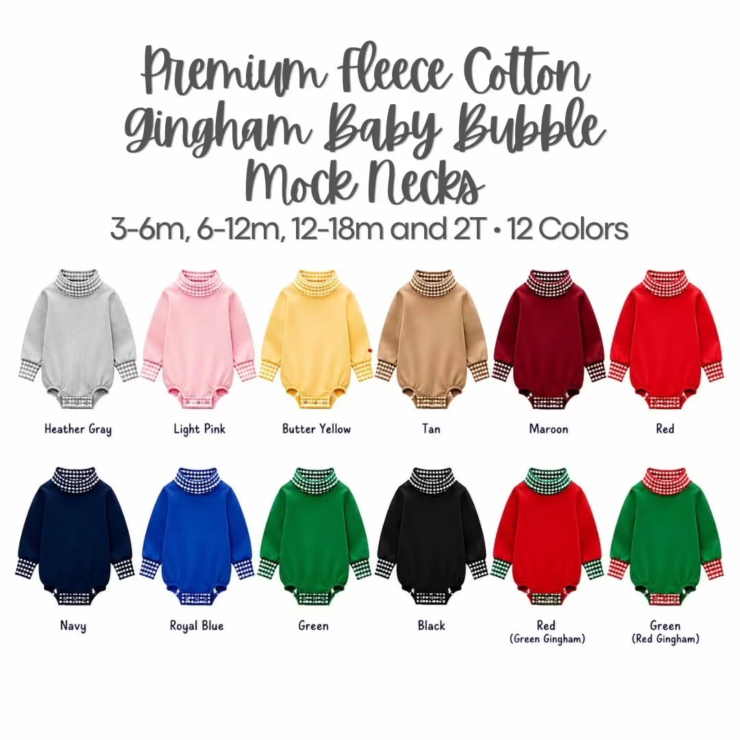 Kids Gingham Mock Neck Bubble Preorder