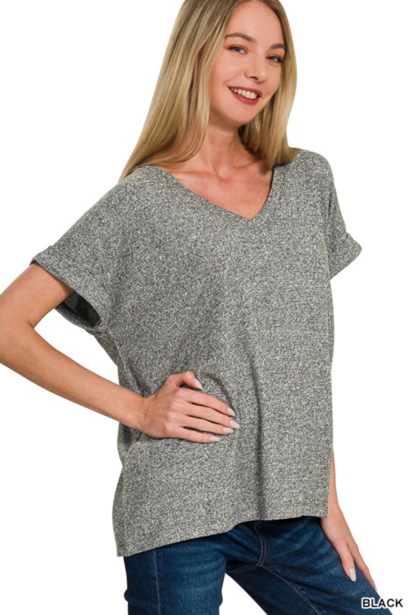 Short Sleeve Hacci Top