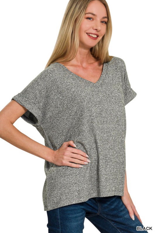 Short Sleeve Hacci Top