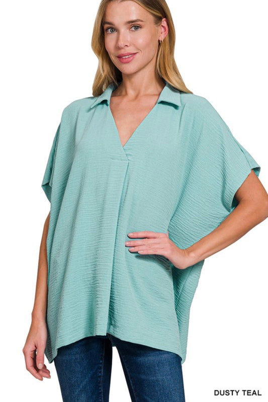 Oversized Collared Airflow Top