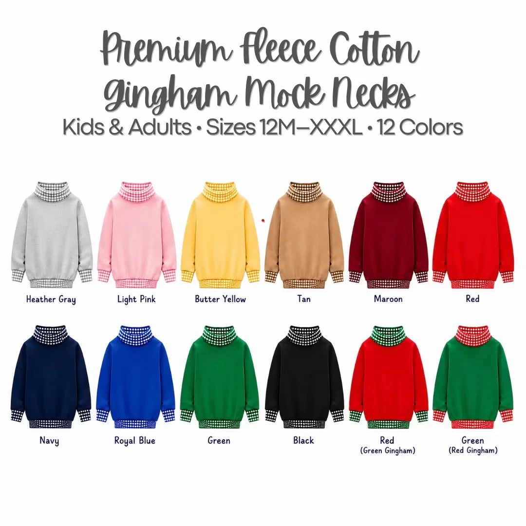 Adult Gingham Mock Neck Preorder