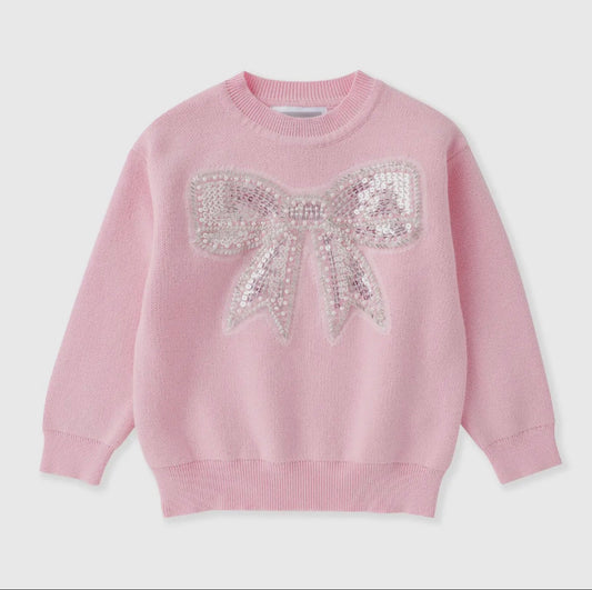 Toddler Bow Beaded Sweater