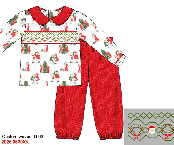 Vintage Christmas Boys Pant Set