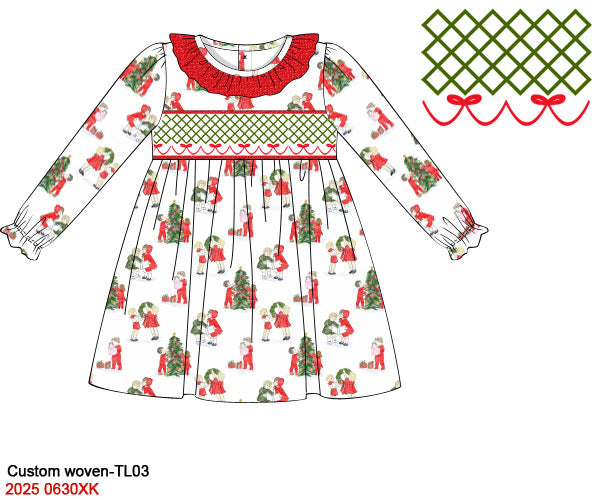 Vintage Christmas Girls Dress