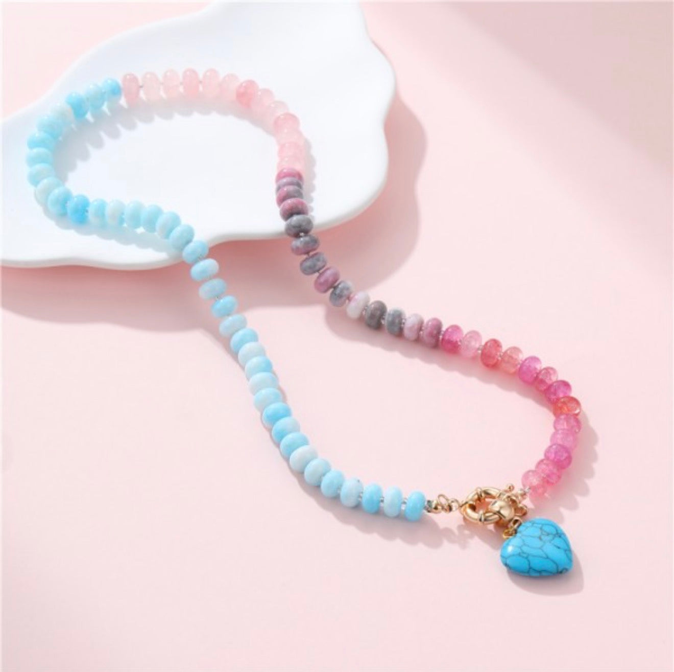 Natural Stone Necklace with Pendant