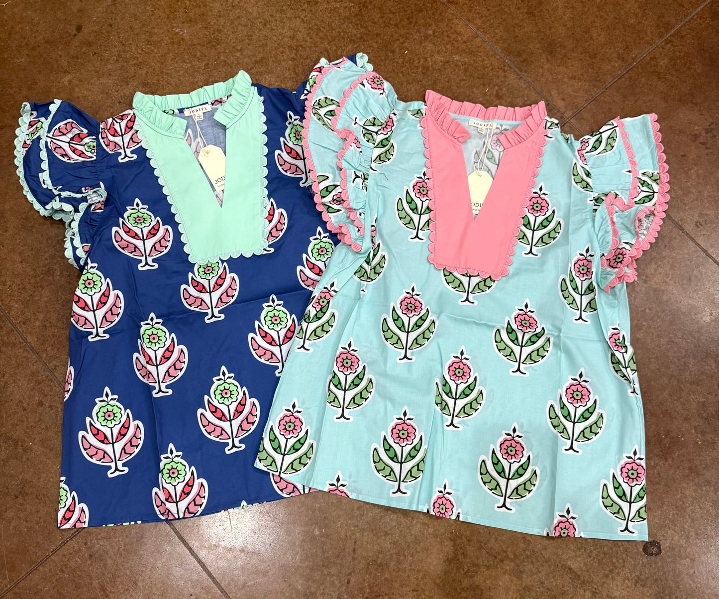 Two Tone Floral Top