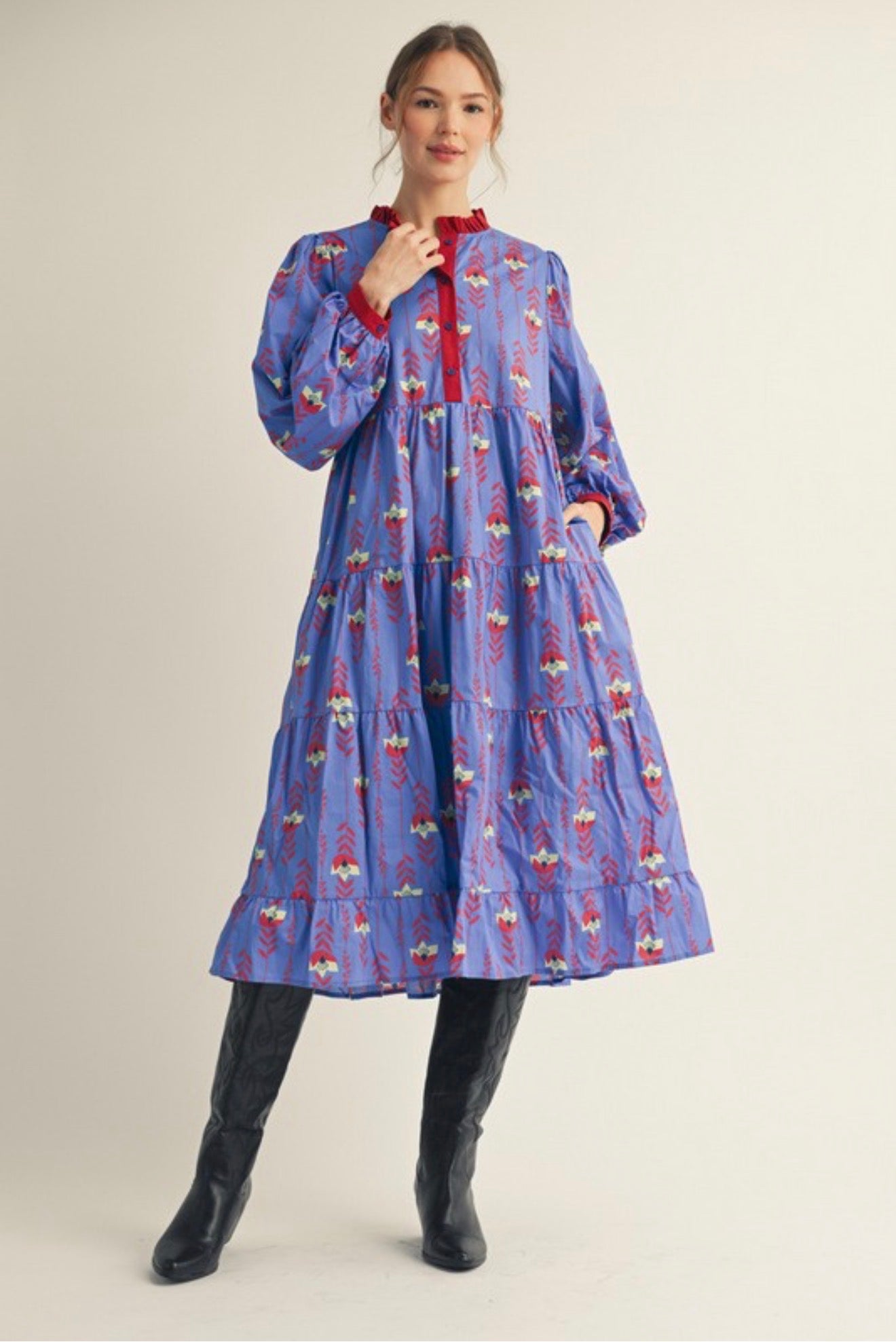 Printed Midi Dress