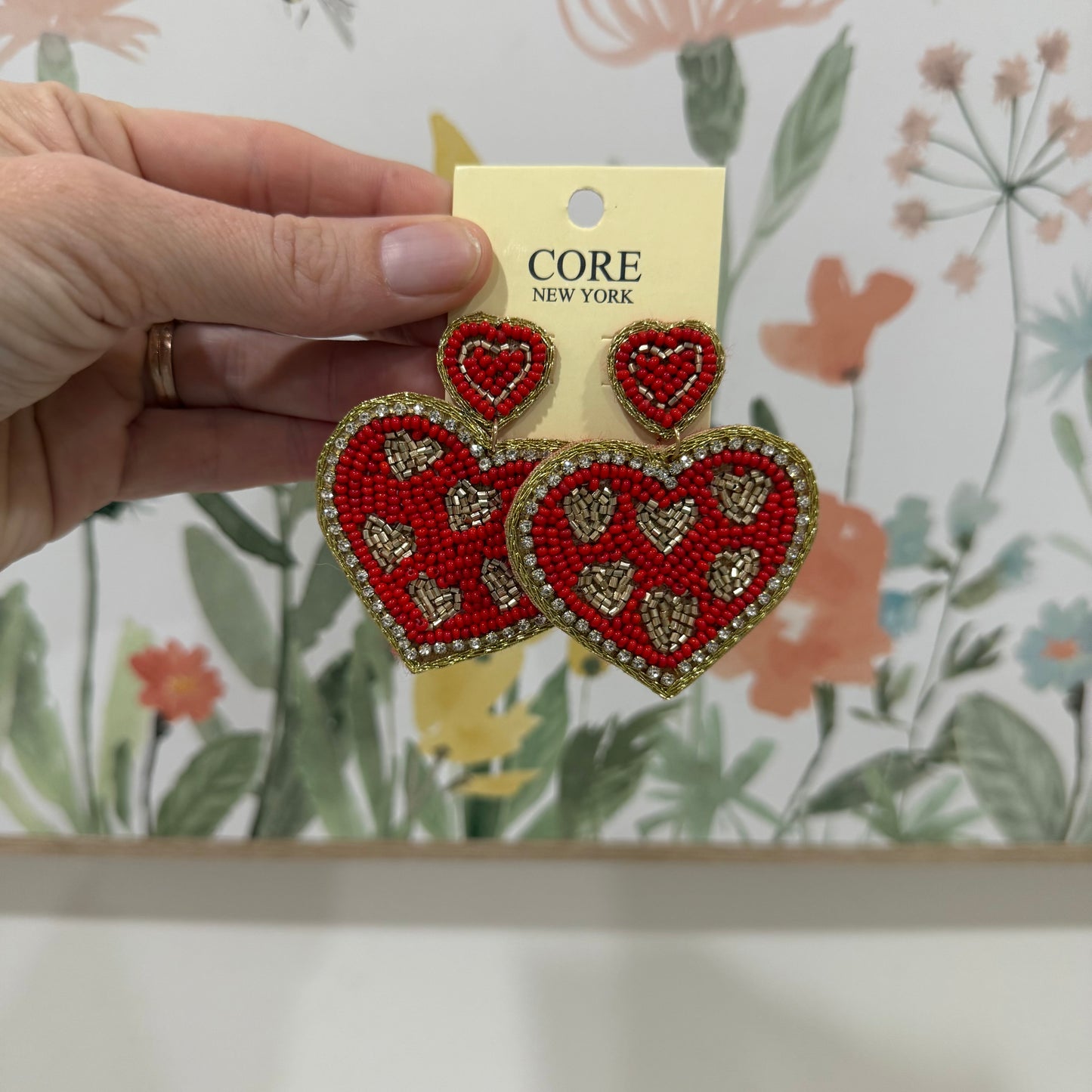 Beaded Heart Earrings