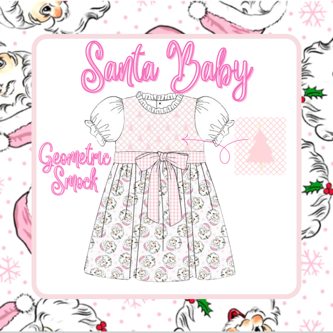 Santa Baby Geometric Smock Dress