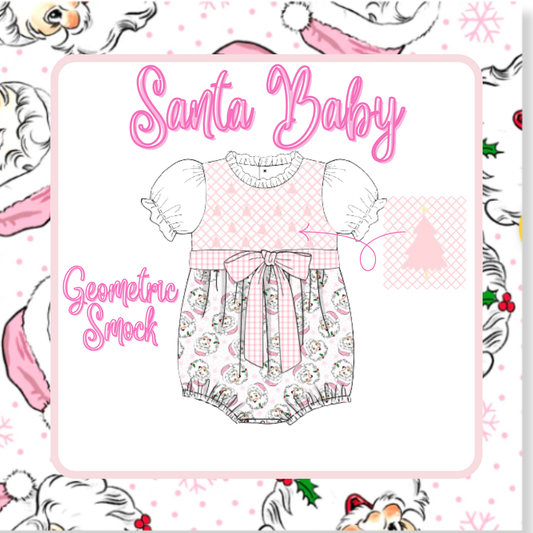 Santa Baby Geometric Smock Bubble
