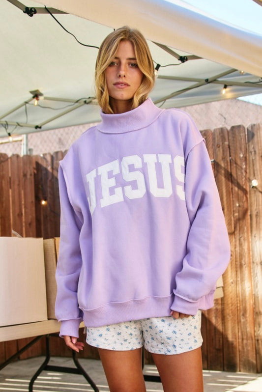 Jesus Mock-Neck Sweatshirt