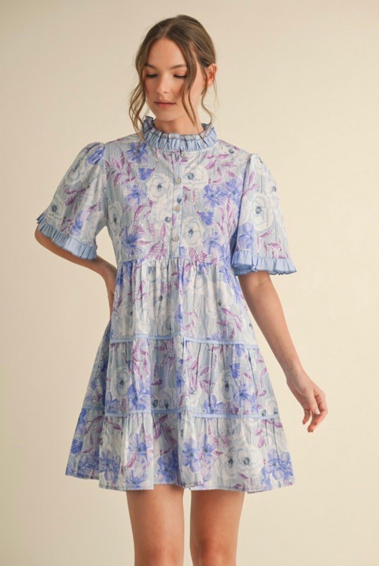 Watercolor Floral Mini Dress